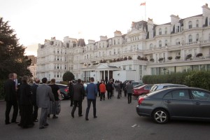 Delegates arrive at The Grand Hotel