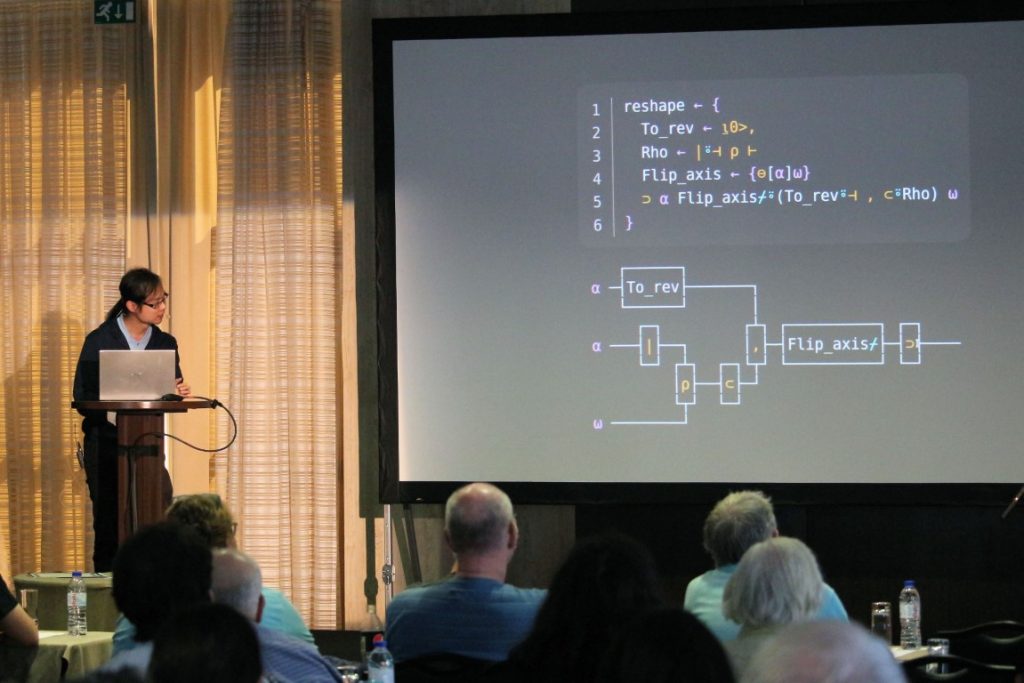 Student winner Tzu-Ching Lee presents his winning solutions to the APL Problem Solving Competition.